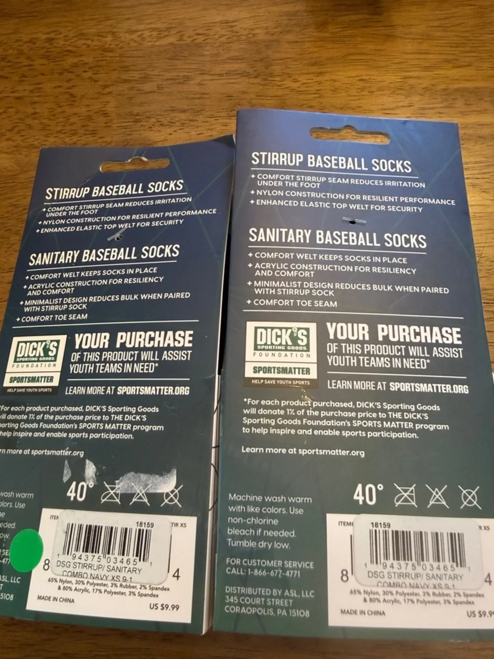 DSG Navy & White Stirrup + Sanitary Baseball Socks Pack Youth NWT